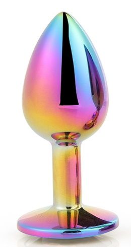 Голографическая анальная втулка с радужным кристаллом - 7,1 см. - Dream Toys - купить с доставкой в Батайске