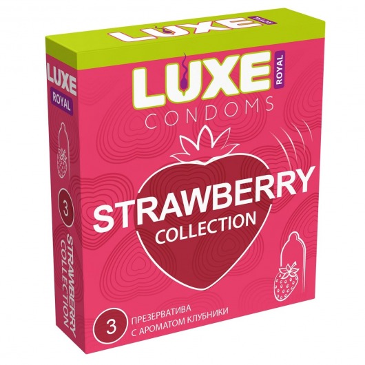 Презервативы с ароматом клубники LUXE Royal Strawberry Collection - 3 шт. - Luxe - купить с доставкой в Батайске