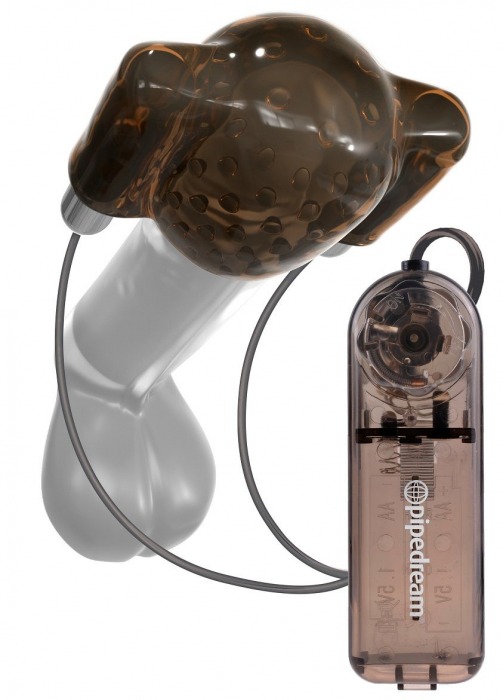 Дымчатый вибростимулятор головки пениса Dual Vibrating Head Teaser - Pipedream - в Батайске купить с доставкой