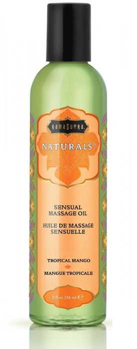 Массажное масло Naturals Tropical Mango с ароматом манго - 236 мл. - Kama Sutra - купить с доставкой в Батайске