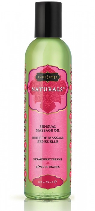 Массажное масло Naturals Strawberry Dreams с ароматом клубники - 236 мл. - Kama Sutra - купить с доставкой в Батайске