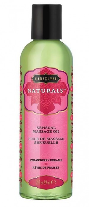 Массажное масло Naturals Strawberry Dreams с ароматом клубники - 59 мл. - Kama Sutra - купить с доставкой в Батайске