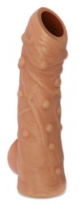 Телесная насадка с пупырышками и открытой головкой Nude Sleeve L - 14 см. - KOKOS - в Батайске купить с доставкой