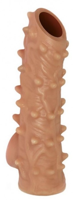 Телесная насадка с шипами и открытой головкой Nude Sleeve M - 12 см. - KOKOS - в Батайске купить с доставкой