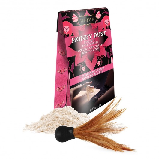 Пудра для тела Honey Dust Body Powder с ароматом клубники - 28 гр. - Kama Sutra - купить с доставкой в Батайске