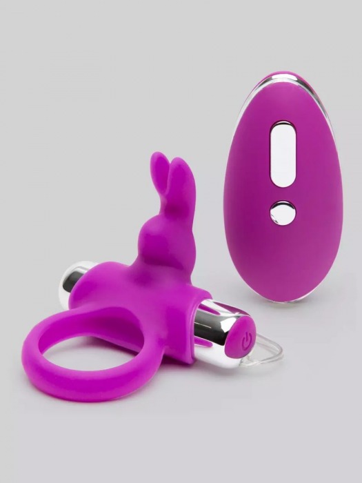 Лиловое виброкольцо с пультом ДУ Remote Control Cock Ring - Happy Rabbit - в Батайске купить с доставкой