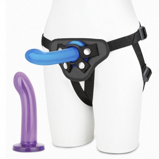Страпон унисекс Beginners Strap-On с 2 насадками - 15 и 13 см. - Lux Fetish - купить с доставкой в Батайске