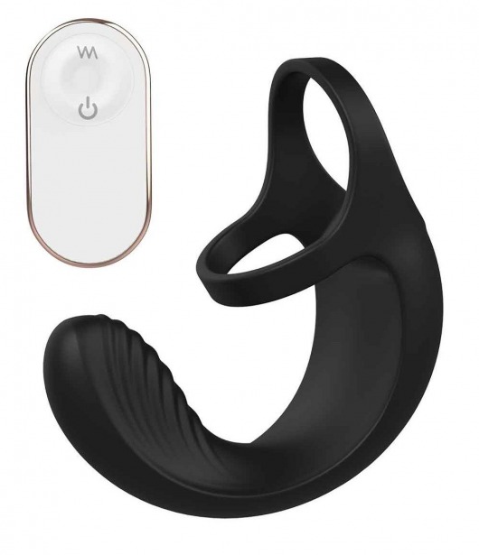 Черный анальный стимулятор с эрекционными кольцами Remote Couple Teaser - Dream Toys - в Батайске купить с доставкой