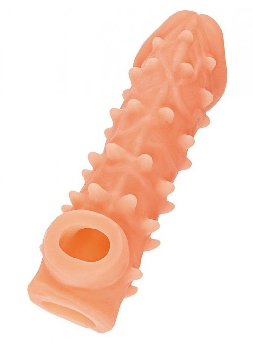 Телесная закрытая насадка с пупырышками Cock Sleeve Size L - 17,6 см. - KOKOS - в Батайске купить с доставкой