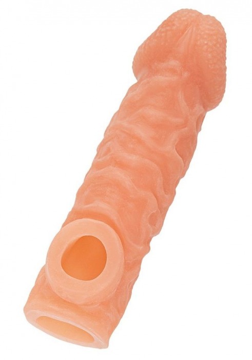 Телесная закрытая насадка с шершавой головкой Cock Sleeve Size M - 15,6 см. - KOKOS - в Батайске купить с доставкой