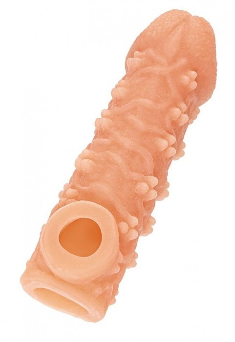 Телесная закрытая насадка с пучками шишечек Cock Sleeve Size M - 15,6 см. - KOKOS - в Батайске купить с доставкой