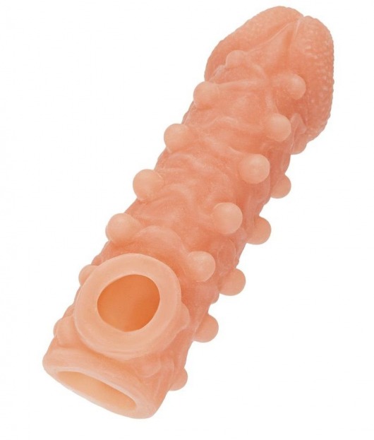 Телесная закрытая насадка с шариками Cock Sleeve Size S - 13,8 см. - KOKOS - в Батайске купить с доставкой