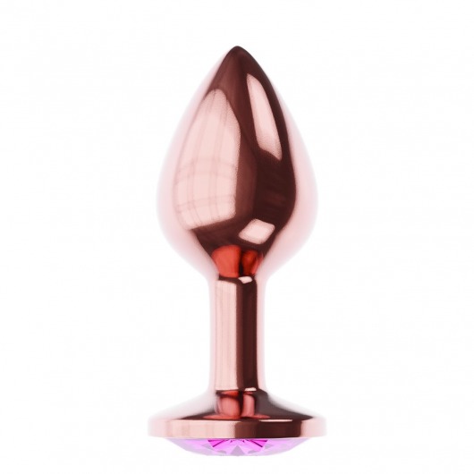 Пробка цвета розового золота с лиловым кристаллом Diamond Quartz Shine L - 8,3 см. - Lola Games - купить с доставкой в Батайске