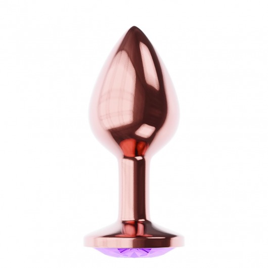 Пробка цвета розового золота с фиолетовым кристаллом Diamond Amethyst Shine L - 8,3 см. - Lola Games - купить с доставкой в Батайске