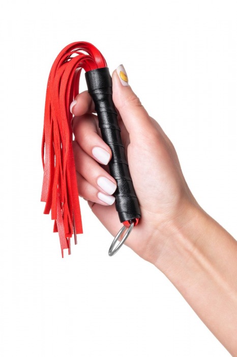 Красно-черный флоггер Anonymo - 28 см. - ToyFa - купить с доставкой в Батайске