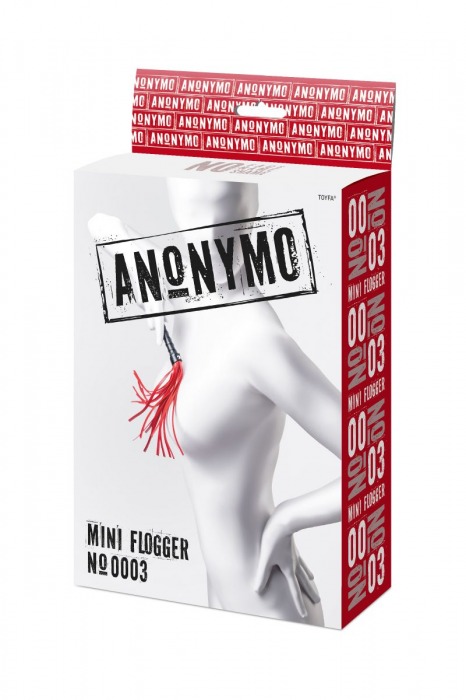 Красно-черный флоггер Anonymo - 28 см. - ToyFa - купить с доставкой в Батайске