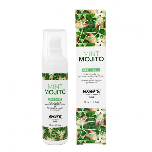 Разогревающее массажное масло с ароматом мохито Gourmet Mint Mojito - 50 мл. - Exsens - купить с доставкой в Батайске
