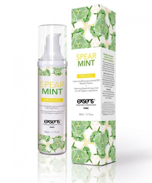 Разогревающее массажное масло Gourmet Spearmint Organic с органическими ингредиентами - 50 мл. - Exsens - купить с доставкой в Батайске