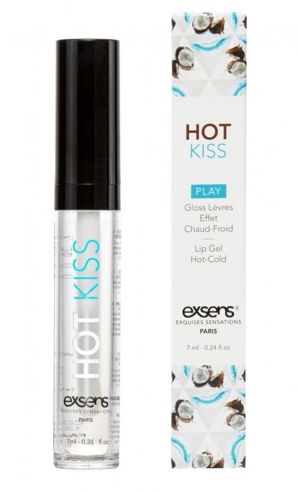 Блеск для губ Hot Kiss Coconut с ароматом кокоса - 7 мл. - Exsens - купить с доставкой в Батайске