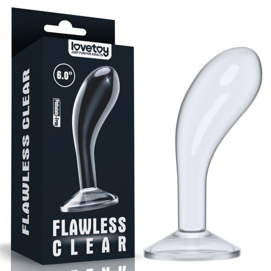 Прозрачный стимулятор простаты Flawless Clear Prostate Plug - 15 см. - Lovetoy - в Батайске купить с доставкой