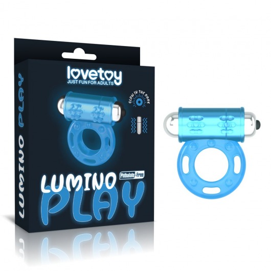 Голубое, светящееся в темноте эрекционное виброкольцо Lumino Play Vibrating Penis Ring - Lovetoy - в Батайске купить с доставкой