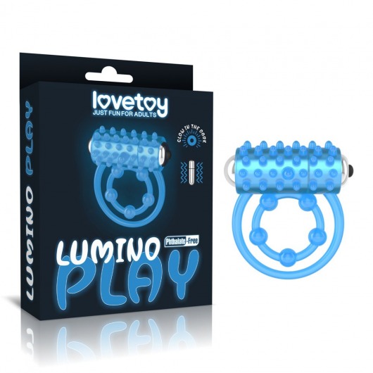 Голубое, светящееся в темноте виброкольцо Lumino Play Vibrating Penis Ring - Lovetoy - в Батайске купить с доставкой