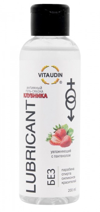 Интимный гель-смазка на водной основе VITA UDIN с ароматом клубники - 200 мл. - VITA UDIN - купить с доставкой в Батайске