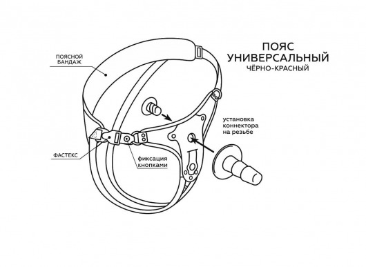 Пояс унисекс UNISEX Style с 2 насадками - LOVETOY (А-Полимер) - купить с доставкой в Батайске