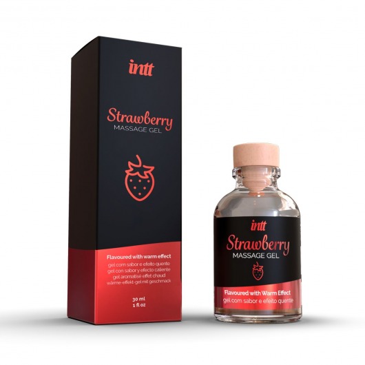 Массажный гель с ароматом клубники Strawberry - 30 мл. - INTT - купить с доставкой в Батайске