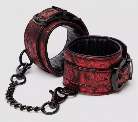 Красно-черные наручники Reversible Faux Leather Wrist Cuffs - Fifty Shades of Grey - купить с доставкой в Батайске