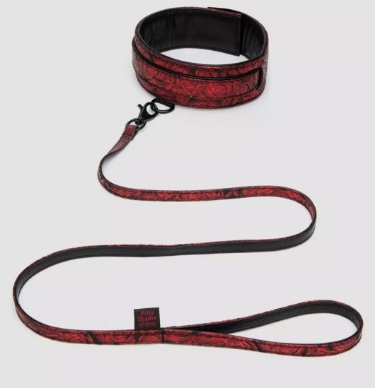 Стильный ошейник с поводком Reversible Faux Leather Collar and Lead - Fifty Shades of Grey - купить с доставкой в Батайске