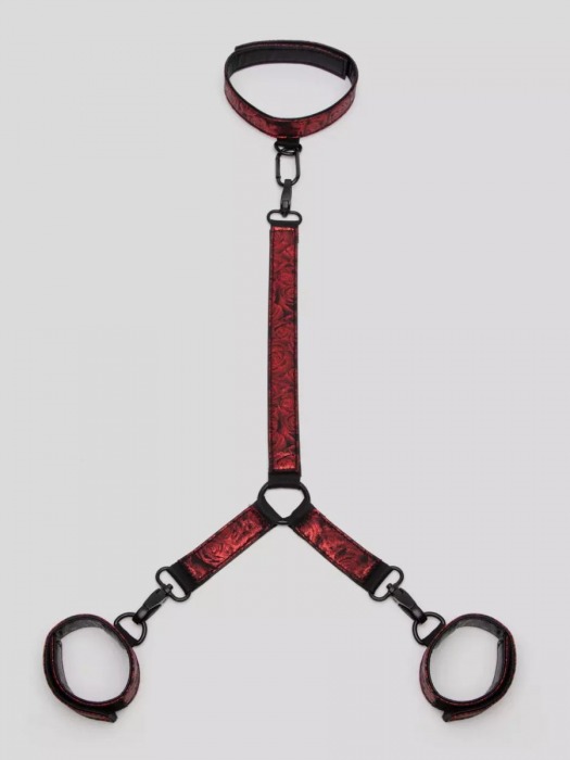 Ошейник с наручниками Reversible Faux Leather Collar and Wrist - Fifty Shades of Grey - купить с доставкой в Батайске