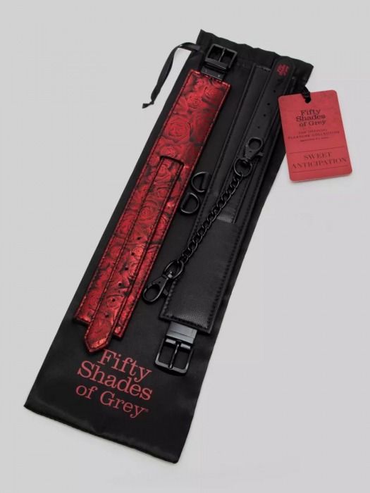 Красно-черные оковы Reversible Faux Leather Ankle Cuffs - Fifty Shades of Grey - купить с доставкой в Батайске