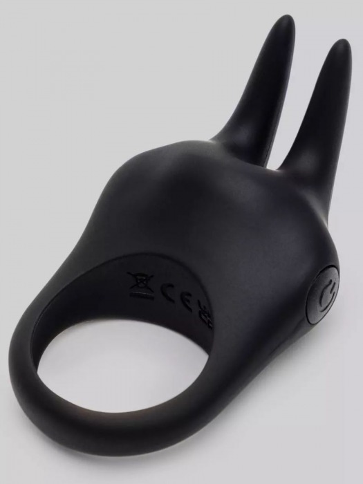 Черное эрекционное виброкольцо Sensation Rechargeable Vibrating Rabbit Love Ring - Fifty Shades of Grey - в Батайске купить с доставкой