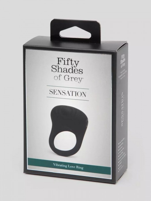 Черное эрекционное виброкольцо Sensation Rechargeable Vibrating Love Ring - Fifty Shades of Grey - в Батайске купить с доставкой