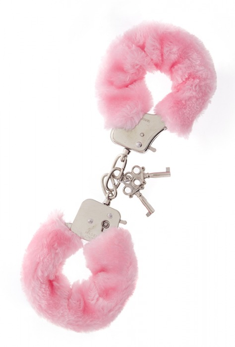 Металлические наручники с розовой меховой опушкой METAL HANDCUFF WITH PLUSH PINK - Dream Toys - купить с доставкой в Батайске
