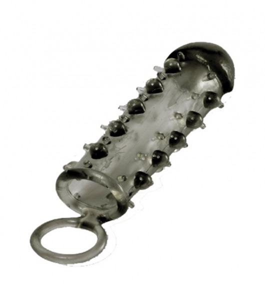Дымчатая стимулирующая насадка с закрытой головкой SAMURAI PENIS SLEEVE BLACK - 14,5 см. - NMC - в Батайске купить с доставкой