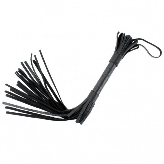 Чёрная плетка из натуральной кожи - 45 см. - БДСМ Арсенал - купить с доставкой в Батайске