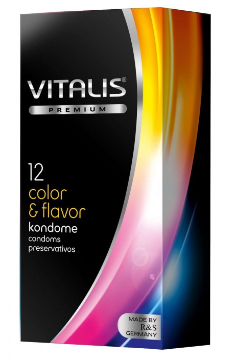 Цветные ароматизированные презервативы VITALIS PREMIUM color   flavor - 12 шт. - Vitalis - купить с доставкой в Батайске
