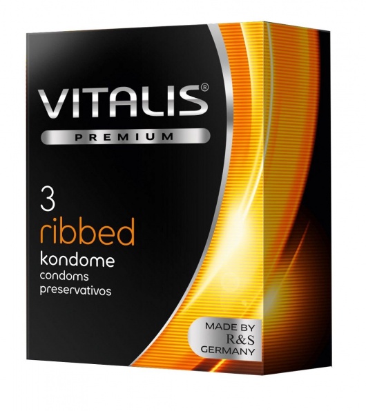 Ребристые презервативы VITALIS PREMIUM ribbed - 3 шт. - Vitalis - купить с доставкой в Батайске