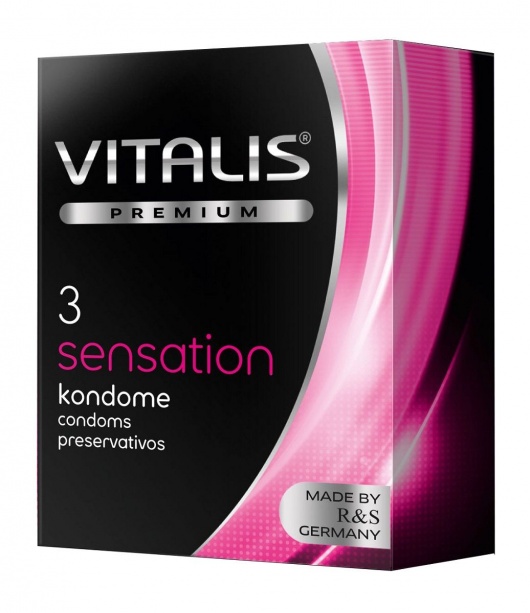 Презервативы с пупырышками и кольцами VITALIS PREMIUM sensation - 3 шт. - Vitalis - купить с доставкой в Батайске