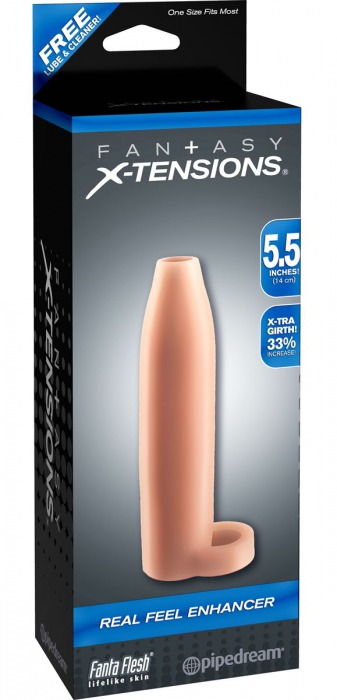Насадка-расширитель с кольцом для подхвата мошонки Real Feel Enhancer - 14 см. - Pipedream - в Батайске купить с доставкой