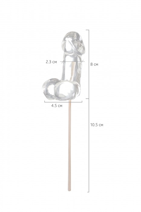 Прозрачный леденец в форме фаллоса со вкусом пина колады - Sosuчki - купить с доставкой в Батайске
