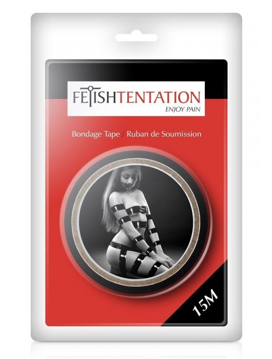 Черный скотч для фиксации - 15 м. - Fetish Tentation - купить с доставкой в Батайске