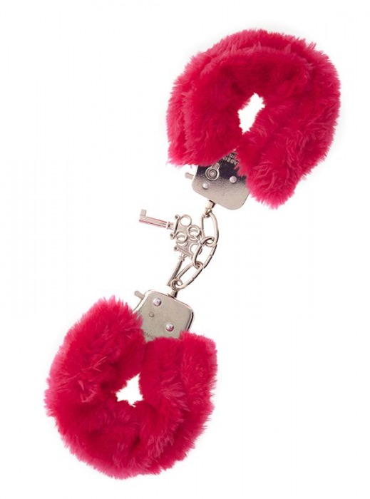 Металлические наручники с красной меховой опушкой METAL HANDCUFF WITH PLUSH RED - Dream Toys - купить с доставкой в Батайске
