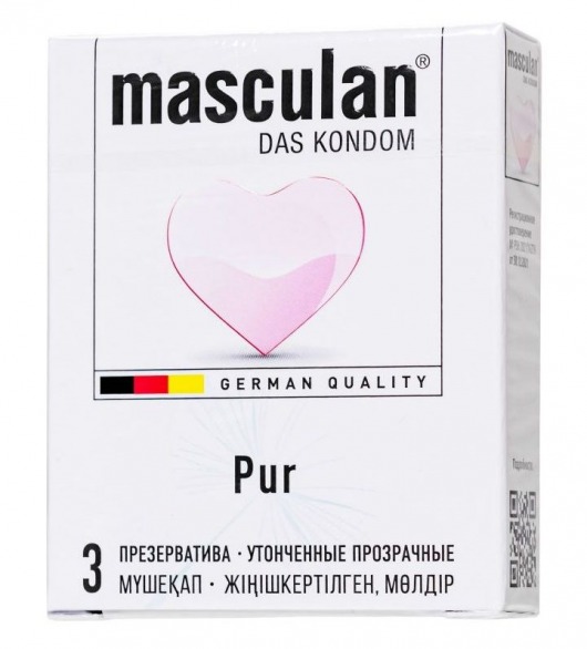 Супертонкие презервативы Masculan Pur - 3 шт. - Masculan - купить с доставкой в Батайске