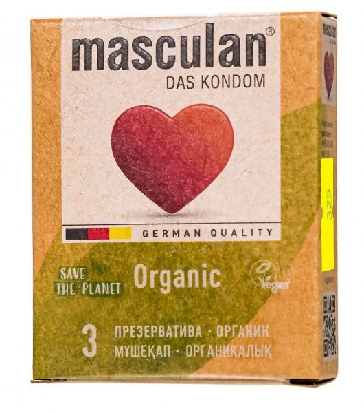 Экологически чистые презервативы Masculan Organic - 3 шт. - Masculan - купить с доставкой в Батайске