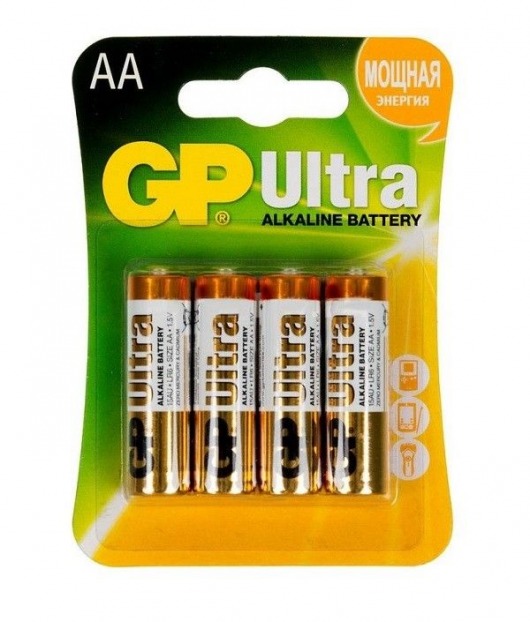 Батарейки алкалиновые GP Ultra Alkaline AA/LR6 - 4 шт. - Элементы питания - купить с доставкой в Батайске