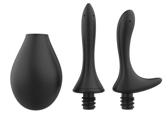 Черный анальный душ Nexus Anal Douche Set с 2 сменными насадками - Nexus Range - купить с доставкой в Батайске