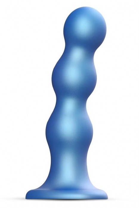 Голубая насадка Strap-On-Me Dildo Plug Balls size L - Strap-on-me - купить с доставкой в Батайске